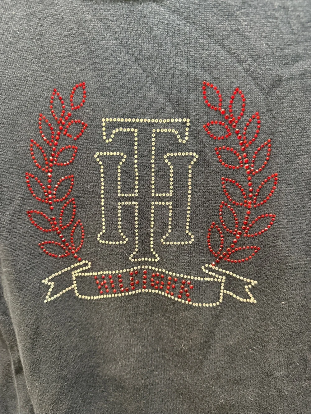 Tommy Hilfiger Navy Sweater with Red & White Trim